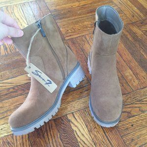 Seven7 Tan Ankle Booties with Rugged Sole